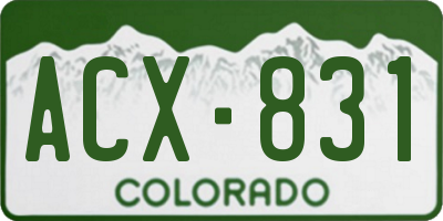 CO license plate ACX831