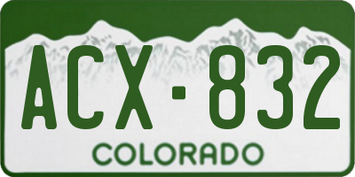 CO license plate ACX832