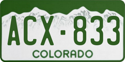 CO license plate ACX833