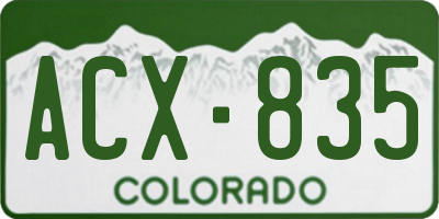 CO license plate ACX835