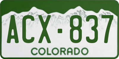 CO license plate ACX837