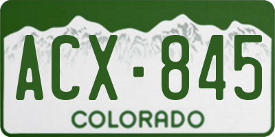 CO license plate ACX845