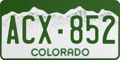 CO license plate ACX852
