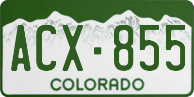CO license plate ACX855