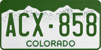 CO license plate ACX858