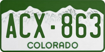 CO license plate ACX863
