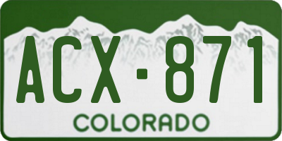 CO license plate ACX871