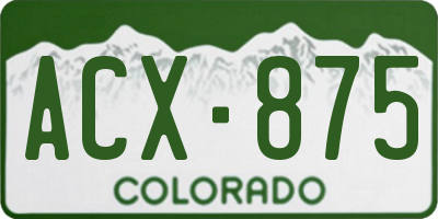 CO license plate ACX875