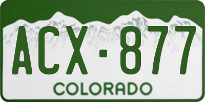 CO license plate ACX877