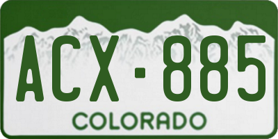 CO license plate ACX885