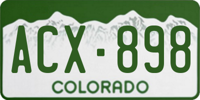 CO license plate ACX898