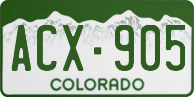 CO license plate ACX905