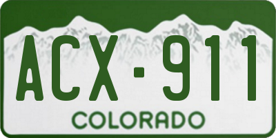 CO license plate ACX911