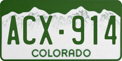CO license plate ACX914