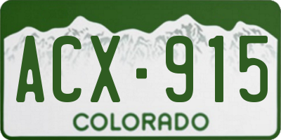 CO license plate ACX915