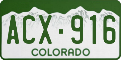 CO license plate ACX916