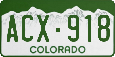 CO license plate ACX918