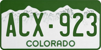 CO license plate ACX923