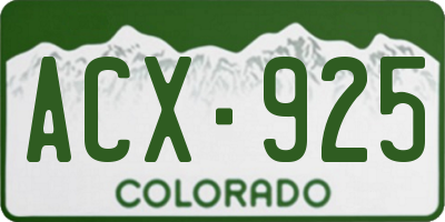 CO license plate ACX925