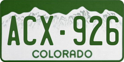 CO license plate ACX926