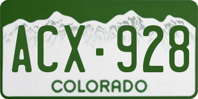 CO license plate ACX928