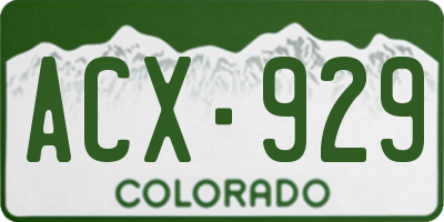 CO license plate ACX929