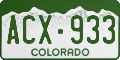 CO license plate ACX933