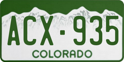 CO license plate ACX935