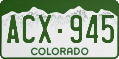 CO license plate ACX945