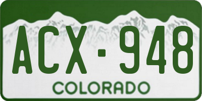 CO license plate ACX948