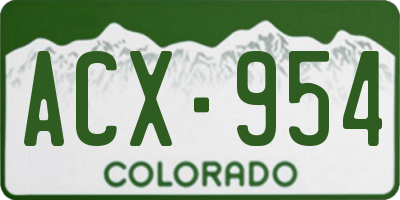 CO license plate ACX954