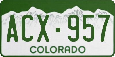 CO license plate ACX957