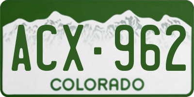 CO license plate ACX962