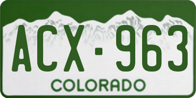 CO license plate ACX963