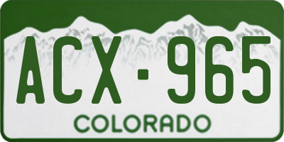 CO license plate ACX965