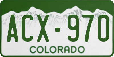 CO license plate ACX970