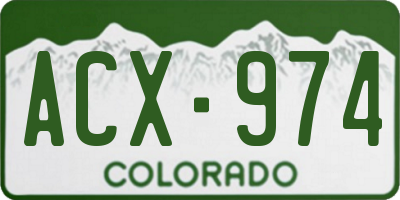 CO license plate ACX974