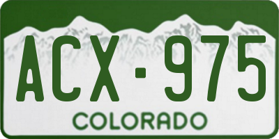 CO license plate ACX975