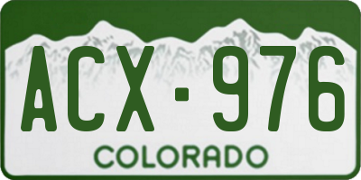CO license plate ACX976