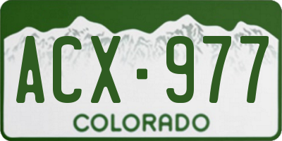 CO license plate ACX977