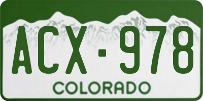 CO license plate ACX978