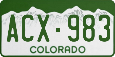 CO license plate ACX983