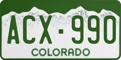 CO license plate ACX990