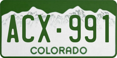 CO license plate ACX991
