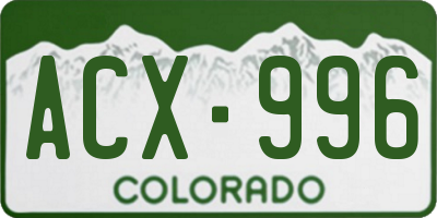 CO license plate ACX996
