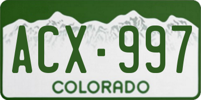 CO license plate ACX997