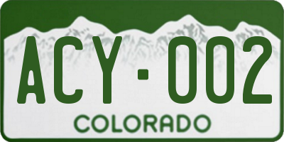CO license plate ACY002