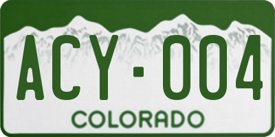 CO license plate ACY004
