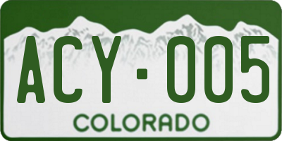 CO license plate ACY005