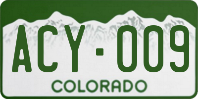 CO license plate ACY009